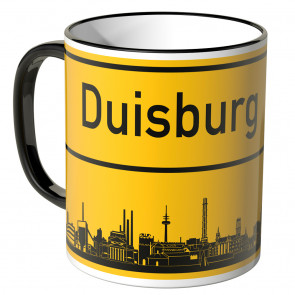 JUNIWORDS Tasse Ortsschild Skyline Duisburg