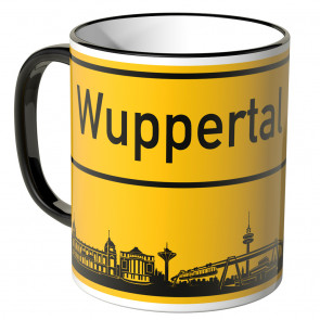 JUNIWORDS Tasse Ortsschild Skyline Wuppertal