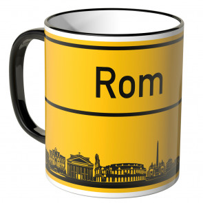 JUNIWORDS Tasse Ortsschild Skyline Rom