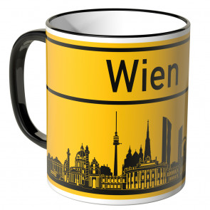 JUNIWORDS Tasse Ortsschild Skyline Wien