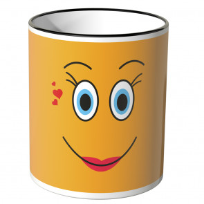 JUNIWORDS Tasse lustiges Gesicht - orange