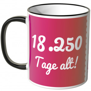 JUNIWORDS Tasse 18.250 Tage alt! (50 Jahre) - pink