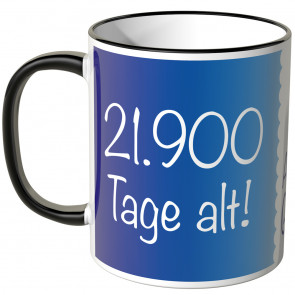 JUNIWORDS Tasse 21.900 Tage alt! (60 Jahre) - blau