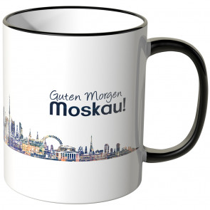 JUNIWORDS Tasse "Guten Morgen Moskau!" Skyline bei Nacht