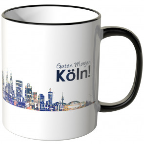 JUNIWORDS Tasse "Guten Morgen Köln!" Skyline bei Nacht