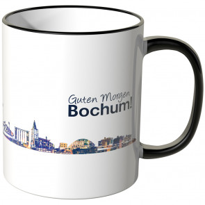 JUNIWORDS Tasse "Guten Morgen Bochum!" Skyline bei Nacht