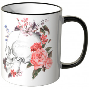 JUNIWORDS Tasse Skull with flowers - 2