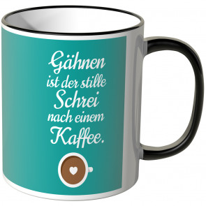 Gähnen Müdigkeit Tasse