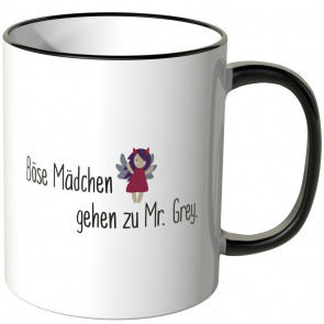 JUNIWORDS Tasse Brave Mädchen kommen in den Himmel, Böse Mädchen gehen zu Mr. Grey - Motiv 8