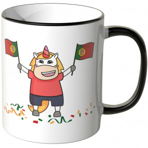 JUNIWORDS Tasse Portugal Einhorn Flagge