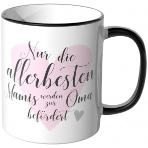 JUNIWORDS Tasse Nur die allerbesten Mamis werden zur Oma befördert - Motiv 16