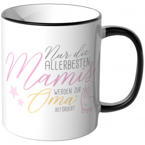 JUNIWORDS Tasse Nur die allerbesten Mamis werden zur Oma befördert - Motiv 17