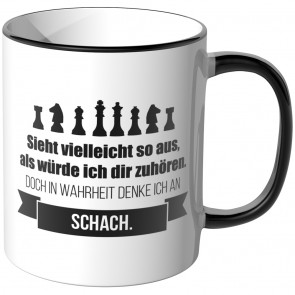 JUNIWORDS Tasse Sieht vielleicht so aus, als würde ich dir zuhören - Schach