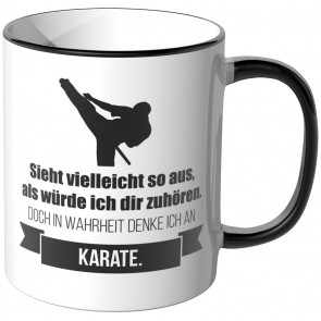 JUNIWORDS Tasse Sieht vielleicht so aus, als würde ich dir zuhören - Karate