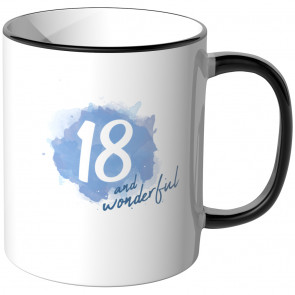 JUNIWORDS Tasse 18 and wonderful - Blau