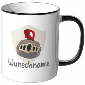 JUNIWORDS Tasse Ritterhelm Wunschname