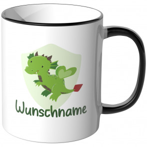 JUNIWORDS Tasse Drache mit Wunschname