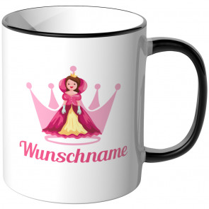 JUNIWORDS Tasse Prinzessin Pink mit Wunschname