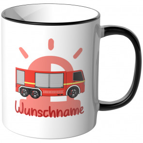 JUNIWORDS Tasse Löschfahrzeug mit Wunschname