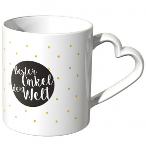 JUNIWORDS Herz Tasse Bester Onkel der Welt Punkte