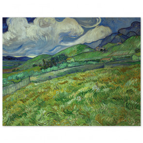 Poster Vincent van Gogh - Berglandschaft hinter dem Hospital Saint-Paul 