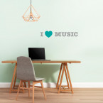 I LOVE MUSIC Wandtattoo