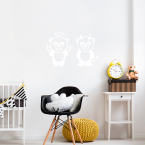 Panda Engel und Teufel Wandtattoo