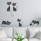 Katzen Set Wandtattoo