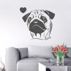 Mops Liebe Wandtattoo