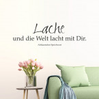 Lache und die Welt lacht mit Dir Wandtattoo