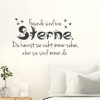 Wandtattoo Spruch - Freunde sind wie Sterne