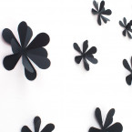 Wandtattoo 3D - Blumen schwarz