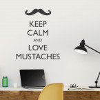Wandtattoo Spruch - Keep calm and love mustaches