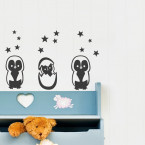 Wandtattoo A4-Set Pinguine mit Sternchen