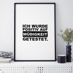 Bild mit Spruch ich wurde positiv auf müdigkeit getestet