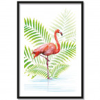 Poster Flamingo im Wasser