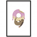 Poster Faultier Donut