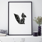 eichhörnchen origami poster