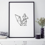 eichhörnchen origami poster