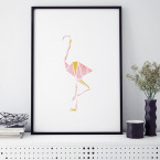 flamingo origami poster