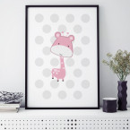 giraffe rosa poster kinderzimmer