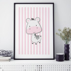 zebra rosa poster kinderzimmer