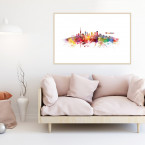 Poster Skyline München Aquarell