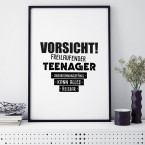 Poster Vorsicht! Freilaufender Teenager...