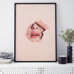 Poster Lippen Pastell Orange