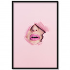 Poster Lippen Pink Rahmen 