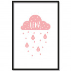 Poster Geburtsposter Wolke Rosa | individualisierbar