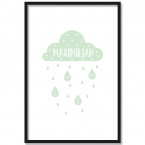 Poster Geburtsposter Wolke Mint | individualisierbar