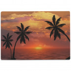 Glasschneidebrett Sonnenuntergang mit Palmen