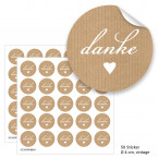 Geschenktüten mit Aufklebern "Danke" - türkis